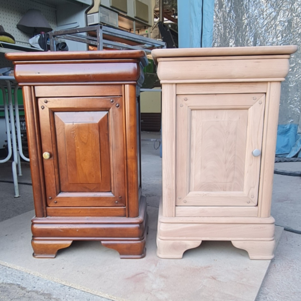 décapage par aérogommage meuble en merisier